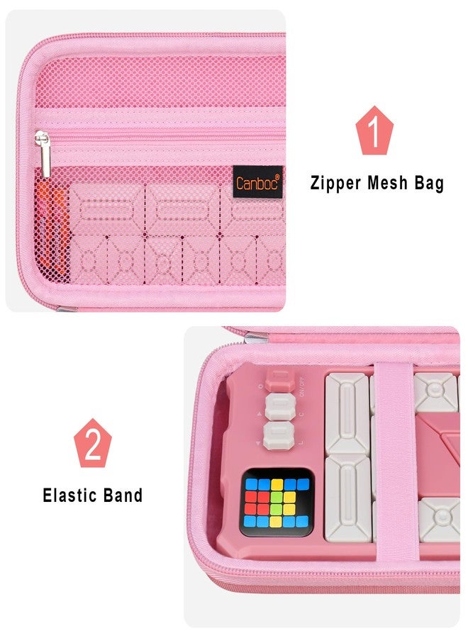 Canboc Carrying Travel Case Compatible with GiiKER Super Slide Puzzle Games, Brain Teaser Puzzle Organizer Storage Bag, Mesh Pocket fit Magnetic Sliding Tiles and Batteries, Pink (Case Only) - Image 5